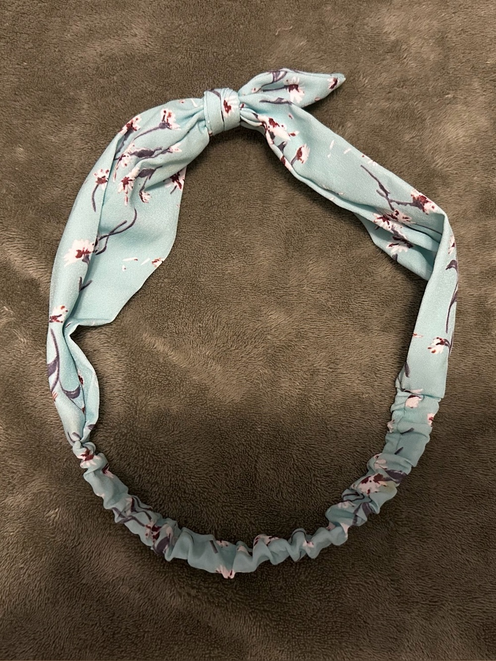 Blue Floral Scarf Headband